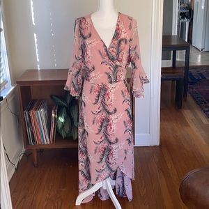 Plus size lavender wrap dress